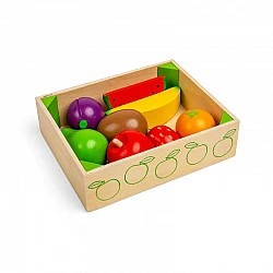 Bigjigs - Wooden Kids Cooking Set - Fruit Crate