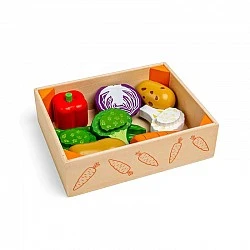 Bigjigs - Wooden Kids Cooking Set - Vegetable Crate