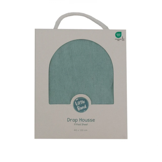 Baby sheet with elastic made of cotton jersey 60x120 cm Cyan Little band