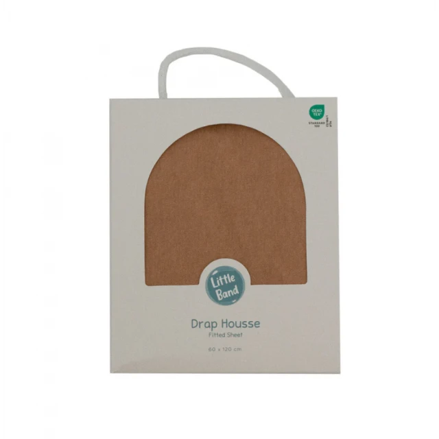 Baby sheet with elastic made of cotton jersey 60x120 cm Pecan Little band