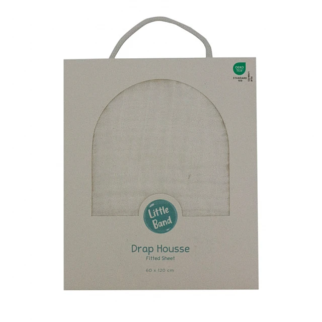 Muslin Fitted Sheet 60x120 cm Vanilla Little band