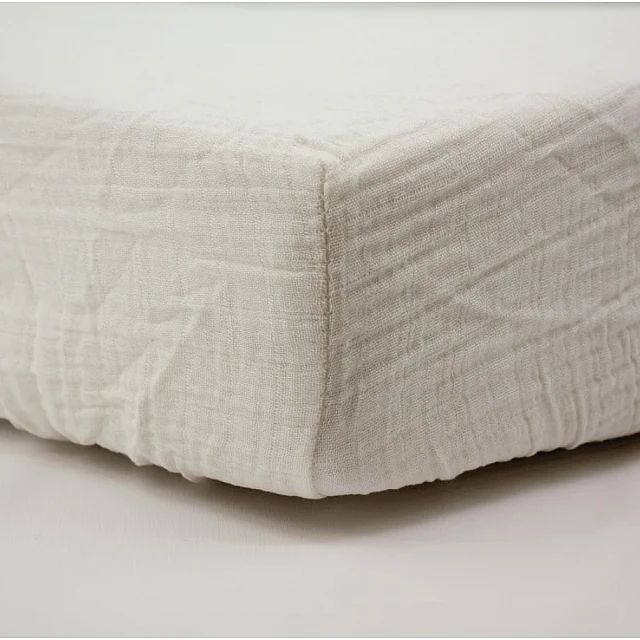 Muslin Fitted Sheet 60x120 cm Vanilla Little band