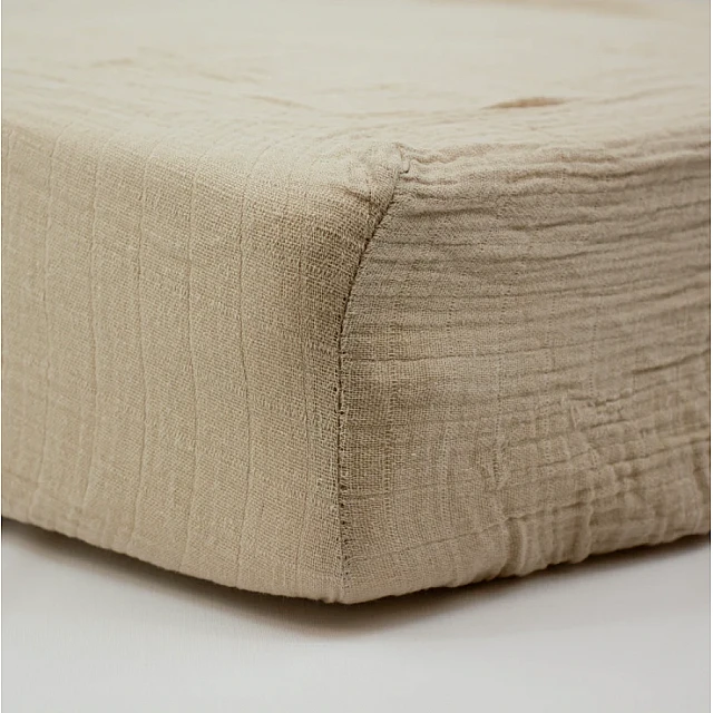 Muslin Fitted Sheet 60x120 cm Mocha Little band