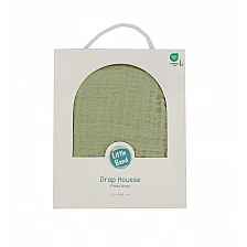 Muslin Fitted Sheet 60x120 cm Lime Little band