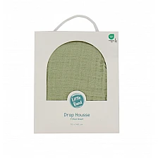 Muslin Fitted Sheet 60x120 cm Lime Little band