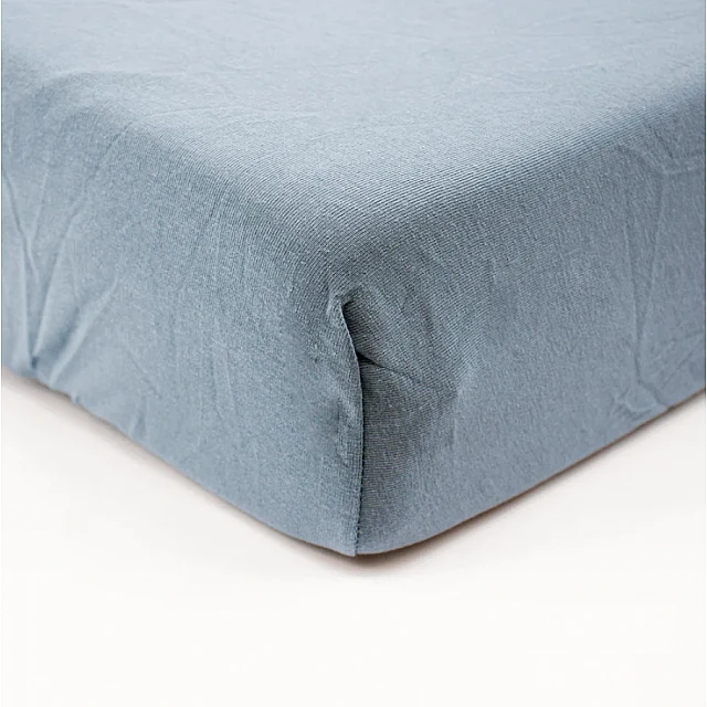 Baby sheet with elastic made of cotton jersey 60x120 cm Blue Little band