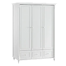 Three-door children's wardrobe with drawers NIL - white