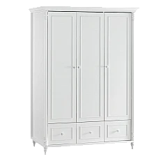 Three-door children's wardrobe with drawers NIL - white