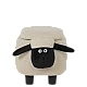 Children’s stool with chest - beige sheep
