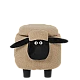 Children's stool with chest - dark beige sheepskin