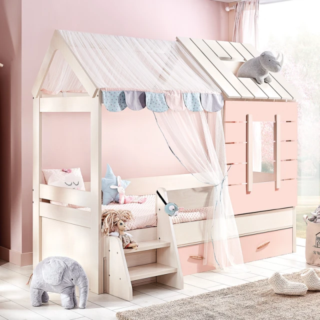 Children’s bed house PINK HOUSE - 90 x 200 - pink