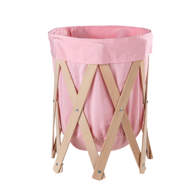 WOODBA toy basket - pink
