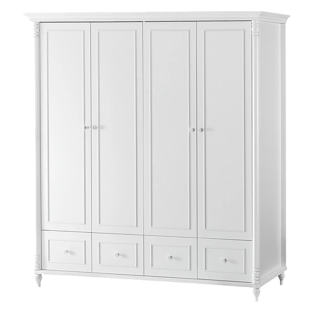 Four-door children’s wardrobe with drawers NIL - white
