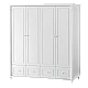 Four-door children's wardrobe with drawers NIL - white