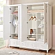 Four-door children's wardrobe with drawers NIL - white