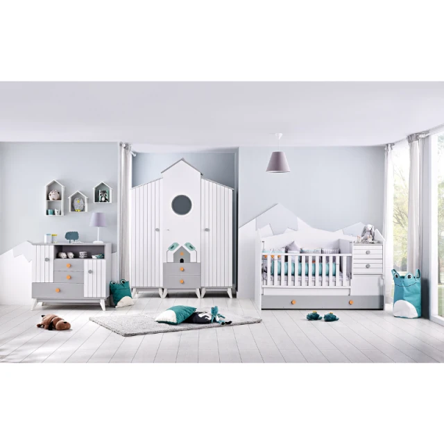 Set of children’s blanket and decorative pillows BIRD HOUSE