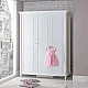 Three-door children's wardrobe NIL - white