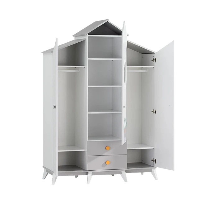 Three-door children’s wardrobe BIRD HOUSE