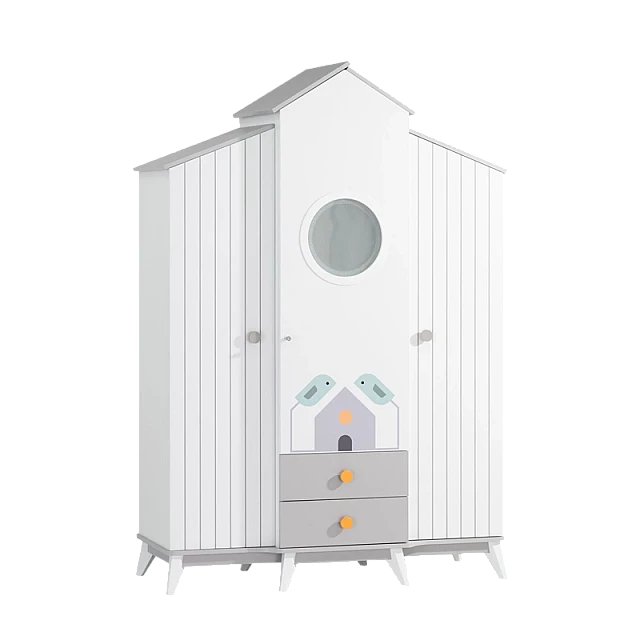 Three-door children’s wardrobe BIRD HOUSE