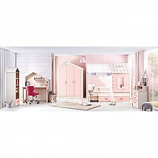 Детска възглавница PINK HOUSE листо - розова
