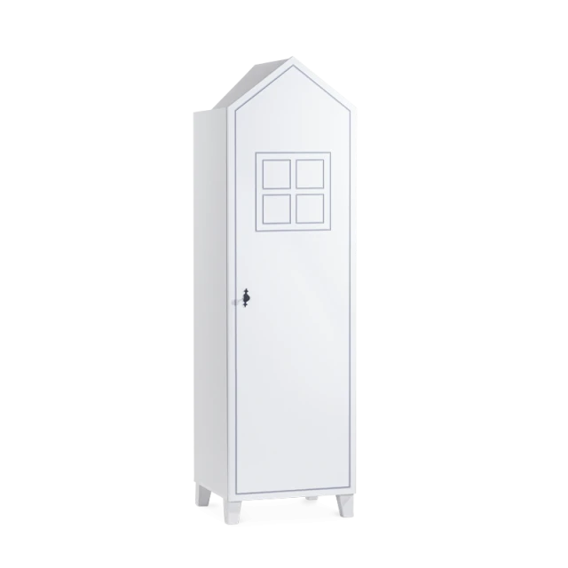 MIAMI SINGLE-WING WARDROBE - WHITE - 2341