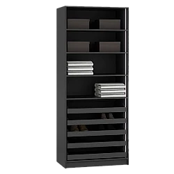 Double-door wardrobe with drawers YORK - graphite