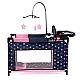 BAYER Doll Playpen with High Chair and Carousel Blue