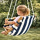 Children's Wooden Swing Type Chaise Lounge GINGER HOME – Cotton Seat, Safety Board, Indoor and Outdoor Use (36×24×57 cm)