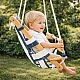 Children's Wooden Swing Type Chaise Lounge GINGER HOME – Cotton Seat, Safety Board, Indoor and Outdoor Use (36×24×57 cm)
