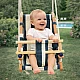 Children's Wooden Swing Type Chaise Lounge GINGER HOME – Cotton Seat, Safety Board, Indoor and Outdoor Use (36×24×57 cm)