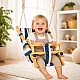 Children's Wooden Swing Type Chaise Lounge GINGER HOME – Cotton Seat, Safety Board, Indoor and Outdoor Use (36×24×57 cm)