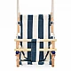 Children's Wooden Swing Type Chaise Lounge GINGER HOME – Cotton Seat, Safety Board, Indoor and Outdoor Use (36×24×57 cm)