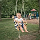 Children's Wooden Swing Type Chaise Lounge GINGER HOME – Cotton Seat, Safety Board, Indoor and Outdoor Use (36×24×57 cm)