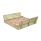 Голям Детски Пясъчник с Пейки и Сгъваем Капак GINGER HOME 157x157x21см, Дървен
