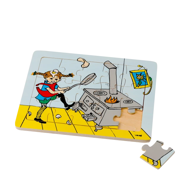Pippi makes pancakes wooden puzzle 15 pieces