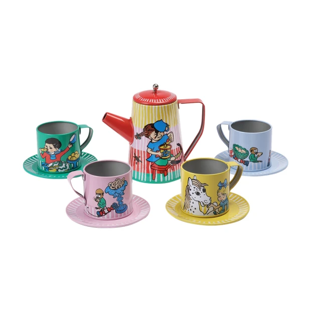 Pippi Longstocking metal tea set