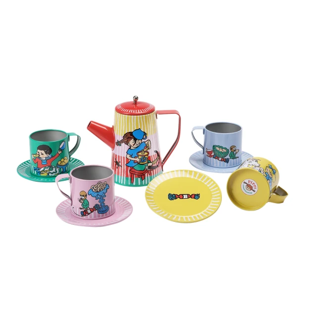 Pippi Longstocking metal tea set