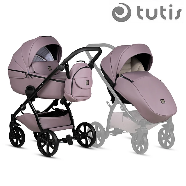 Tutis UNO 5+ Leather baby stroller 2in1 035 Mauve