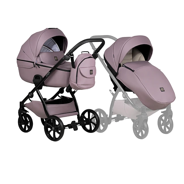 Tutis UNO 5+ Leather baby stroller 2in1 035 Mauve