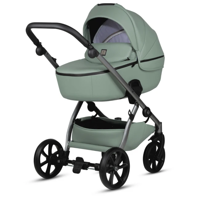 Tutis UNO 5+ Leather baby stroller 2in1 039 Sage