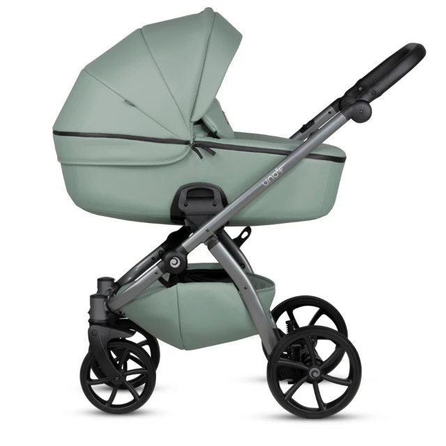 Tutis UNO 5+ Leather baby stroller 2in1 039 Sage