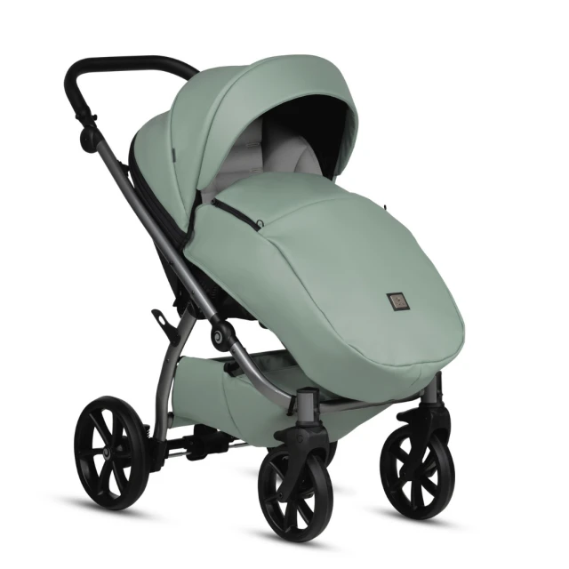 Tutis UNO 5+ Leather baby stroller 2in1 039 Sage