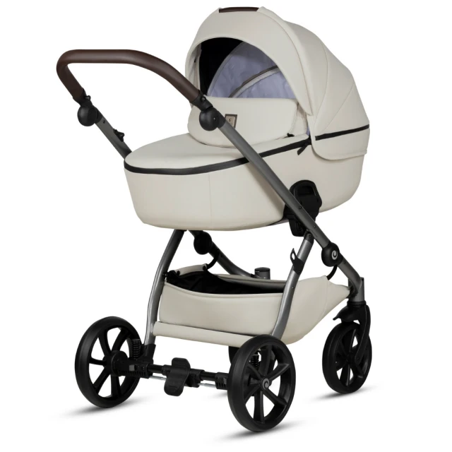 Tutis UNO 5+ Leather baby stroller 2in1 168 Black Sesame