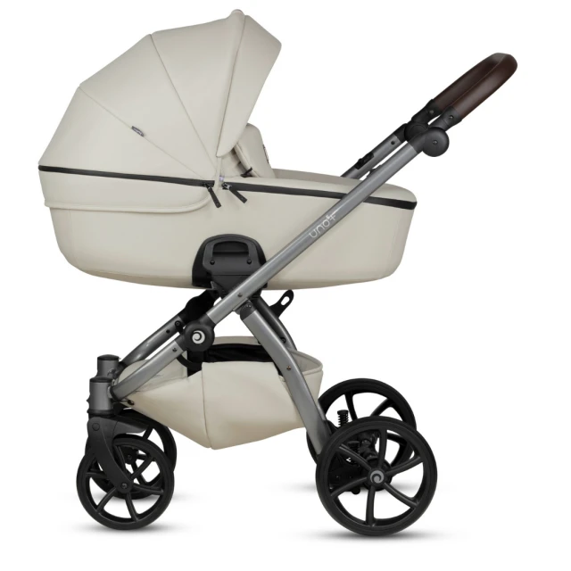 Tutis UNO 5+ Leather baby stroller 2in1 168 Black Sesame