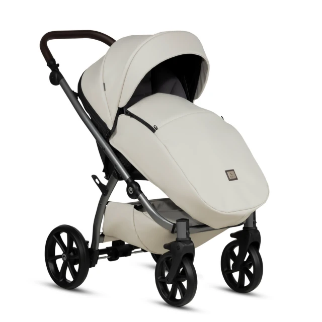 Tutis UNO 5+ Leather baby stroller 2in1 168 Black Sesame
