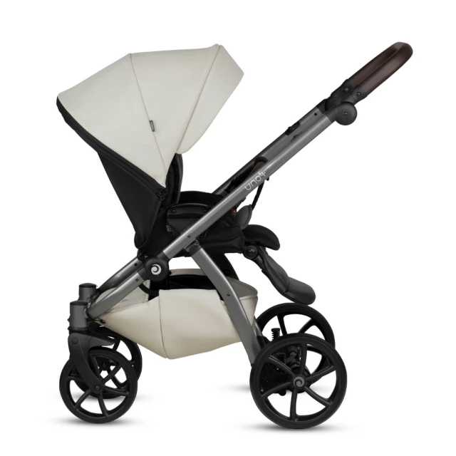 Tutis UNO 5+ Leather baby stroller 2in1 168 Black Sesame