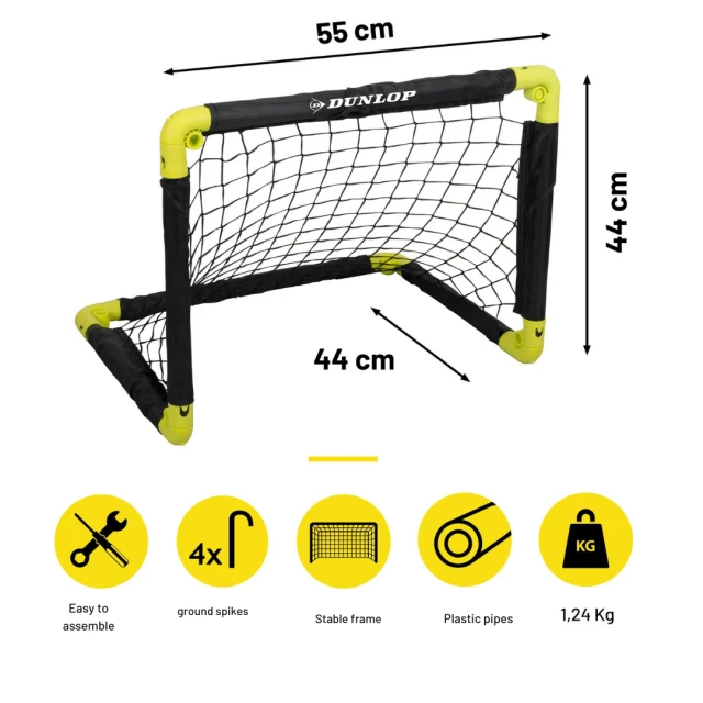 Dunlop 2 pcs folding football goals 55x44x44 cm