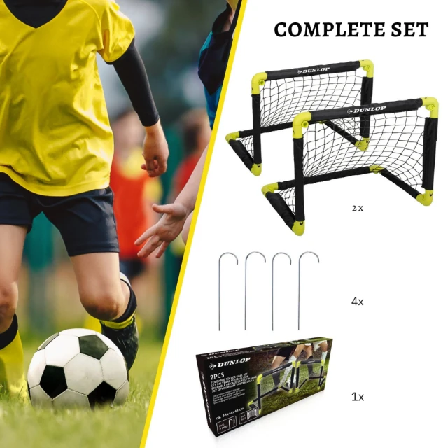 Dunlop 2 pcs folding football goals 55x44x44 cm