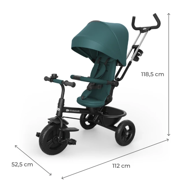 KinderKraft ASTON 2 PLUS tricycle GREEN