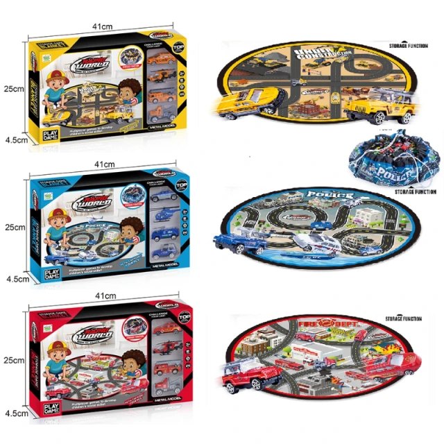 Gearbox play mat with Fire trucks